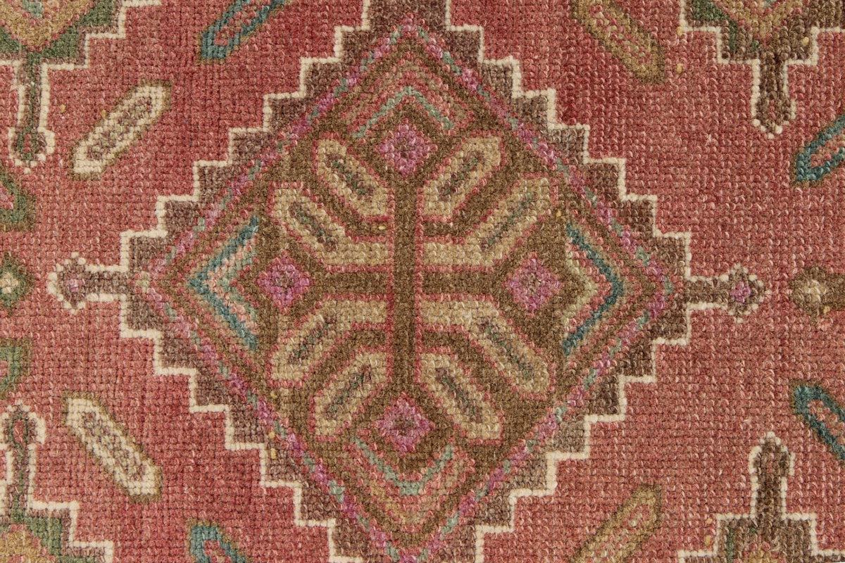 3x10 Pink and Rust Turkish Persian Runner