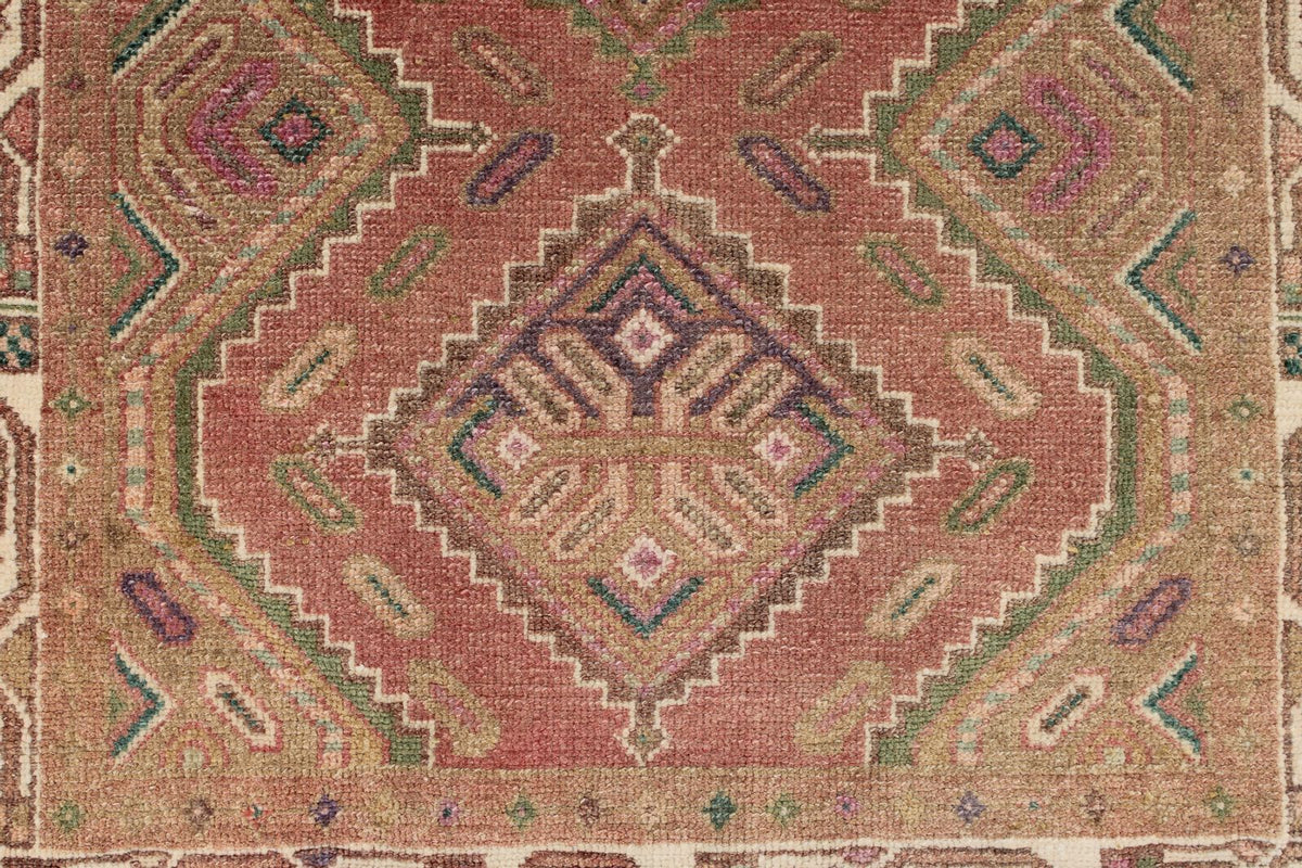 3x10 Pink and Rust Turkish Persian Runner