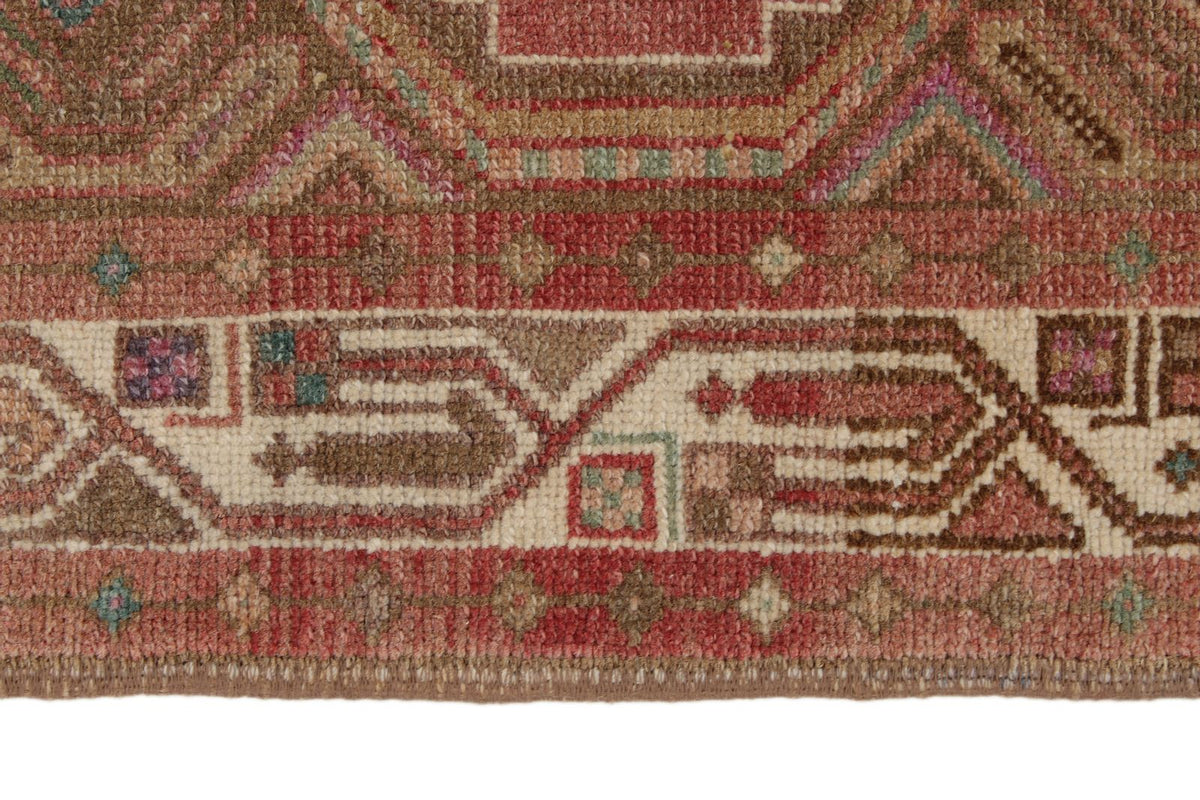 3x10 Pink and Rust Turkish Persian Runner