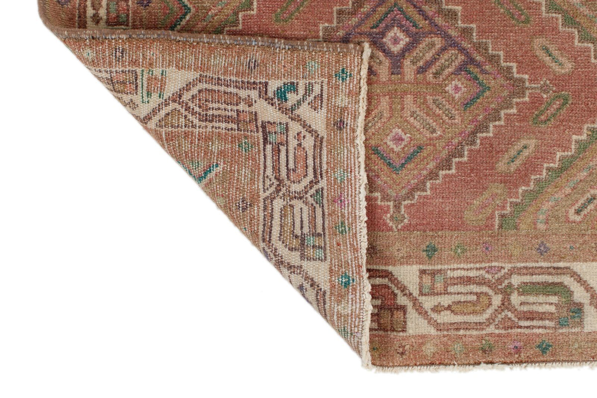 3x10 Pink and Rust Turkish Persian Runner