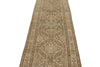 3x10 Light Brown and Brown Turkish Oushak Runner