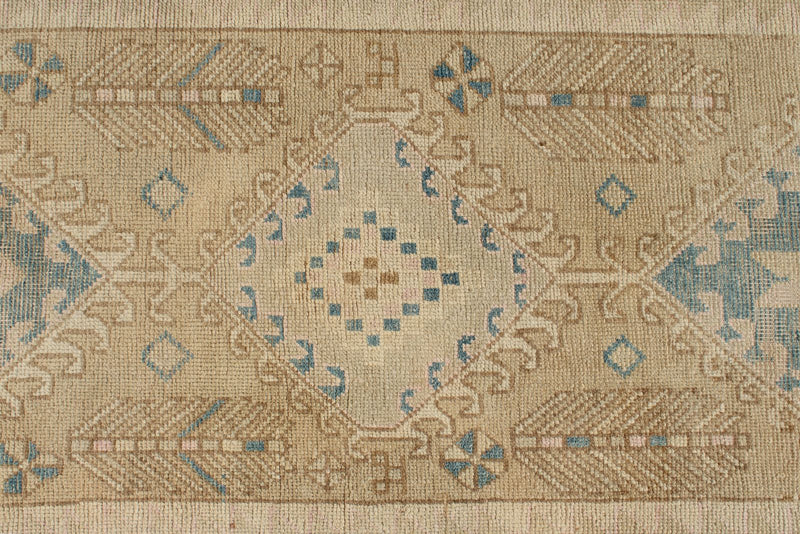 3x13 Beige and Light Brown Turkish Persian Runner