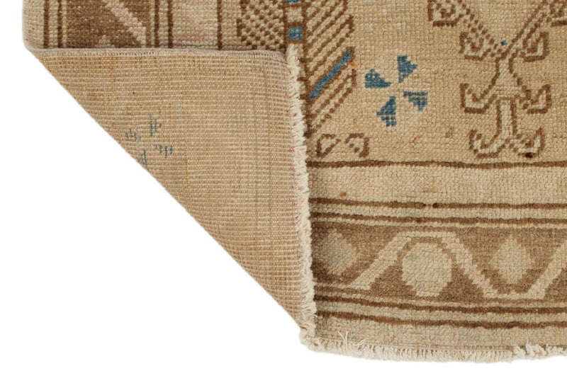 3x13 Beige and Light Brown Turkish Persian Runner