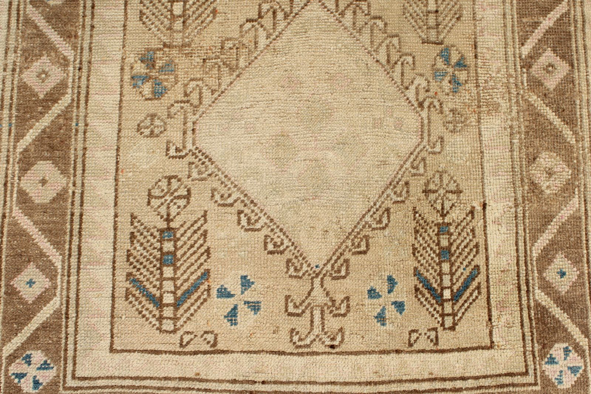3x13 Beige and Light Brown Turkish Persian Runner