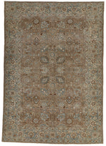 8x11 Brown and Light Blue Persian Traditional Rug