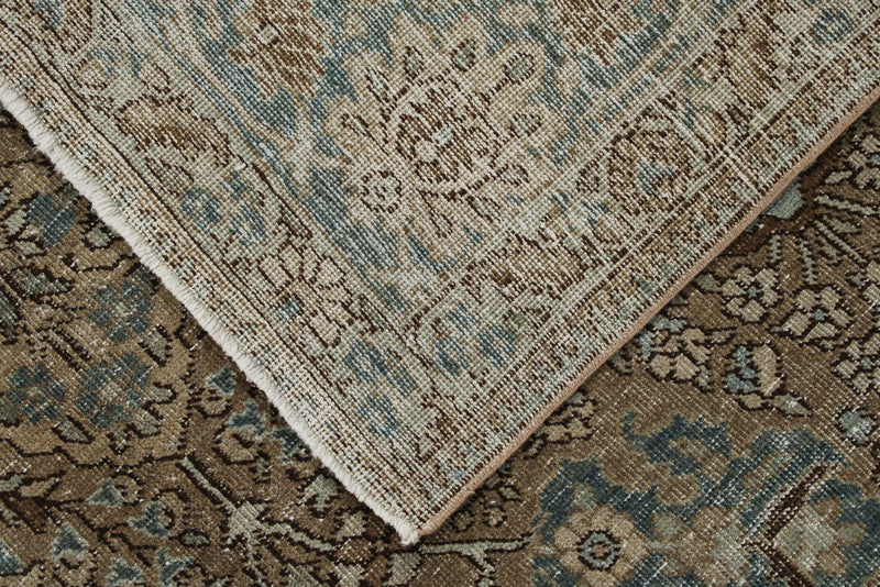 8x11 Brown and Light Blue Persian Traditional Rug