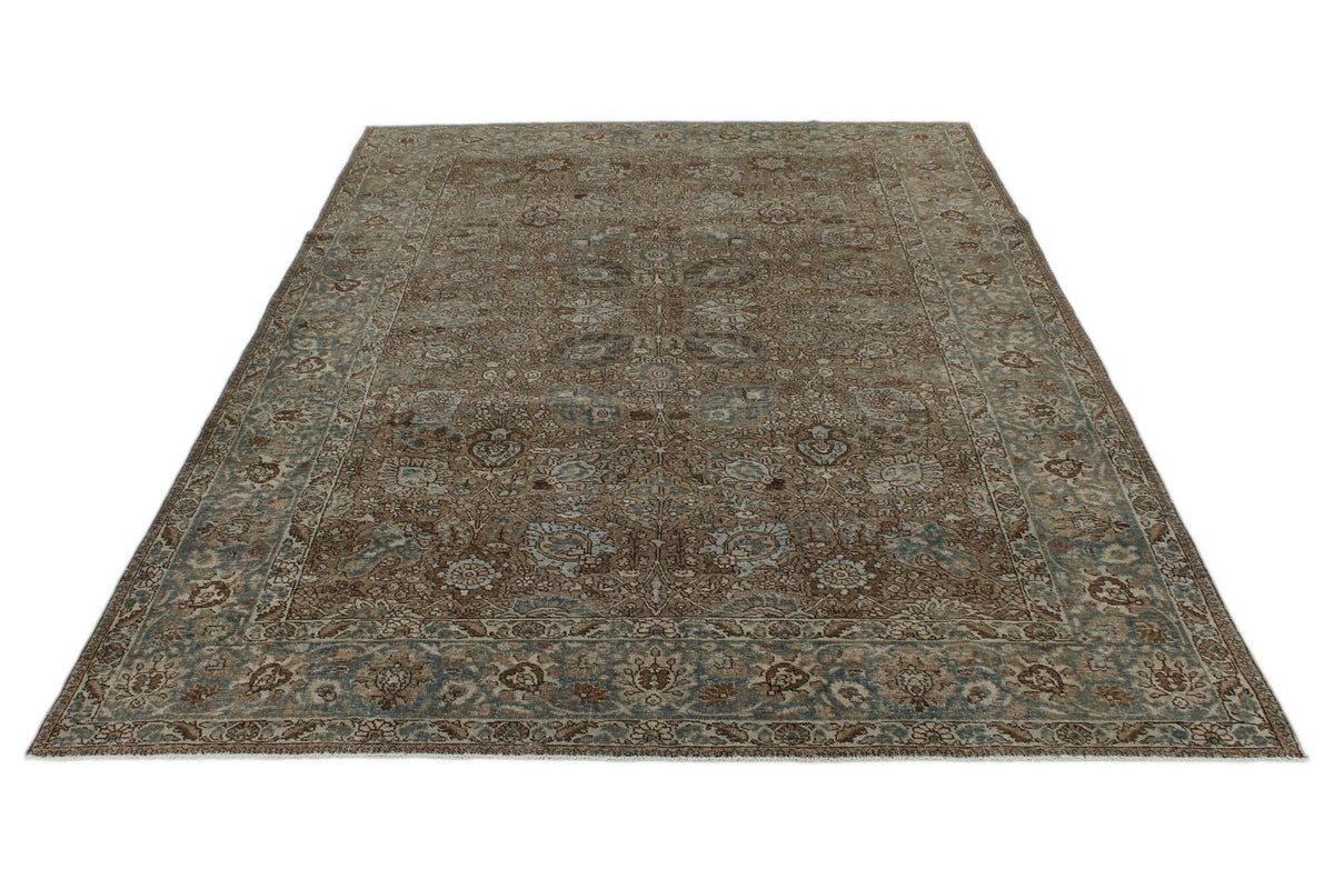 8x11 Brown and Light Blue Persian Traditional Rug