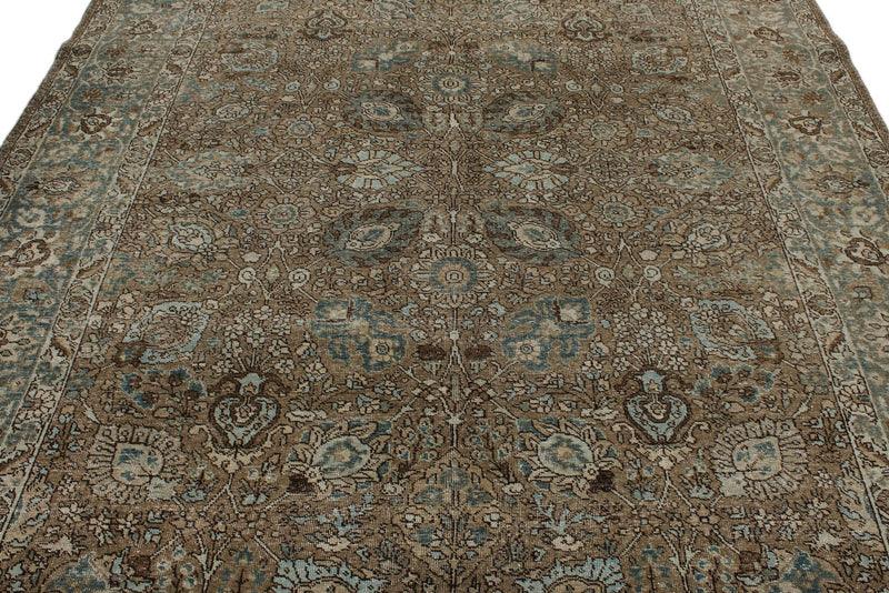 8x11 Brown and Light Blue Persian Traditional Rug