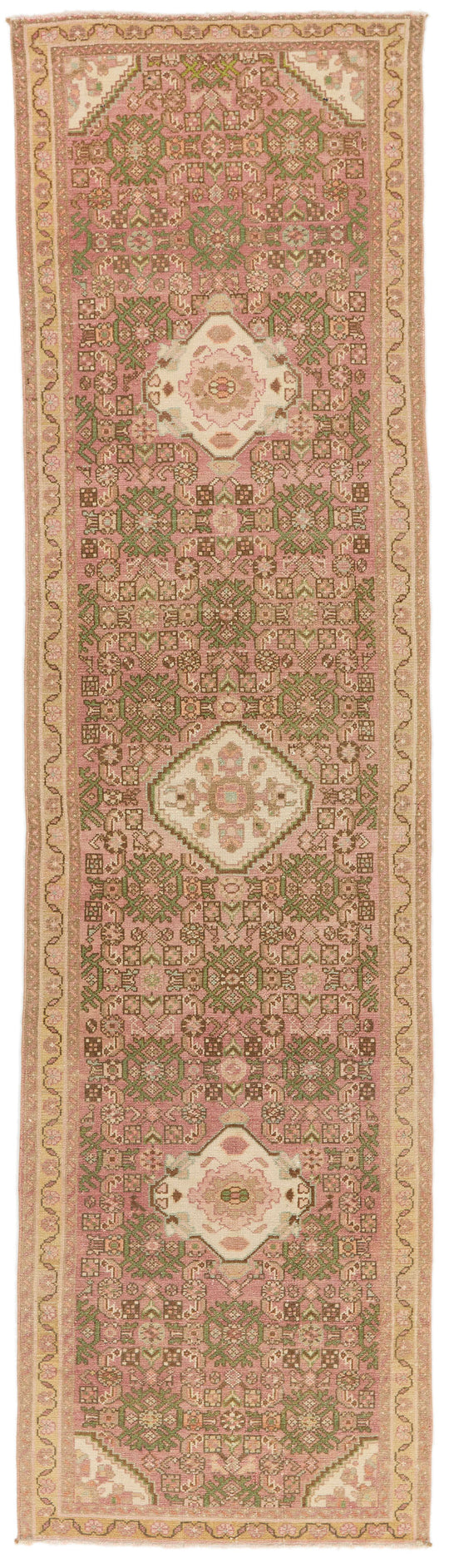 3x10 Brown and Rust Turkish Persian Runner