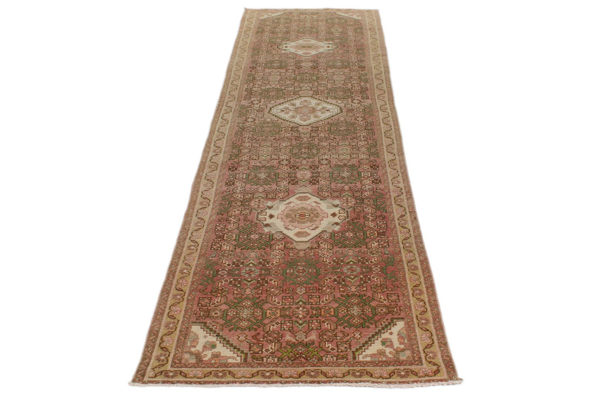 3x10 Brown and Rust Turkish Persian Runner