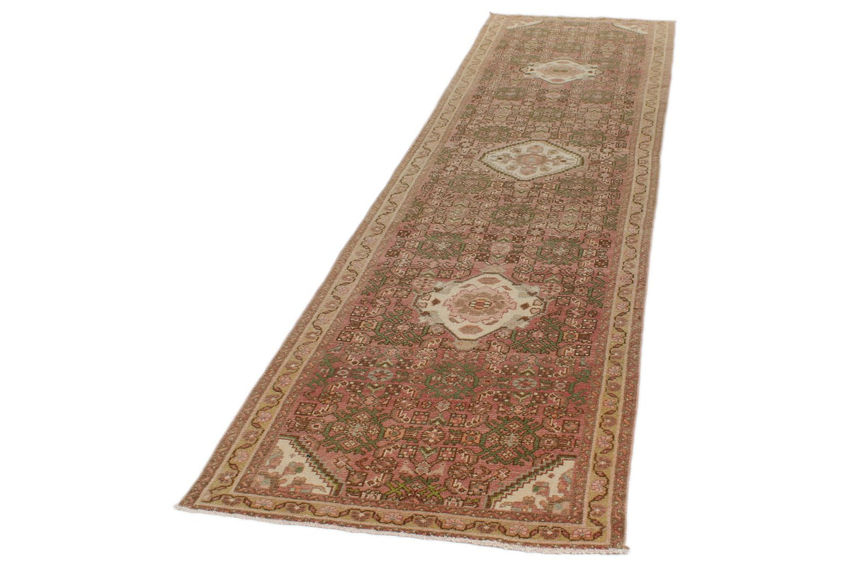 3x10 Brown and Rust Turkish Persian Runner