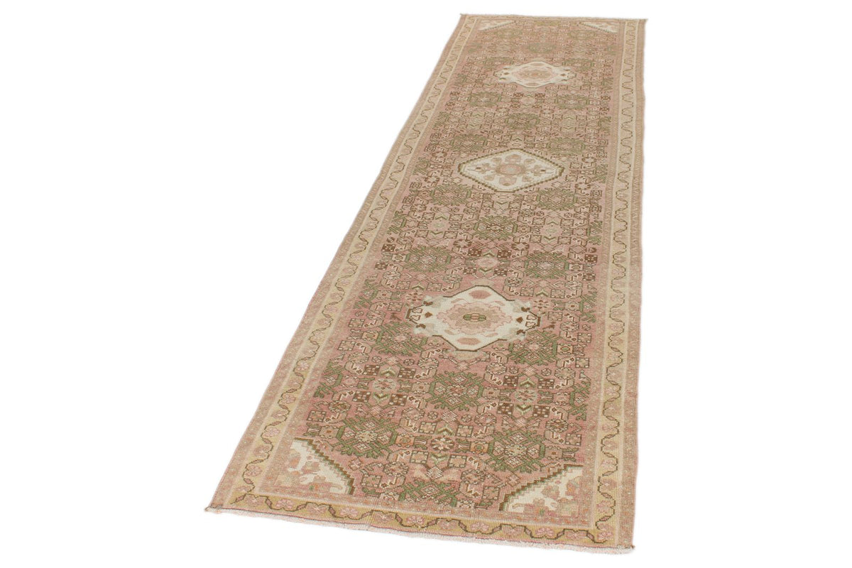 3x10 Brown and Rust Turkish Persian Runner