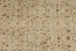 3x13 Beige and Dark Brown Turkish Oushak Runner