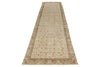 3x13 Beige and Dark Brown Turkish Oushak Runner