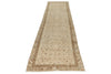 3x13 Beige and Dark Brown Turkish Oushak Runner