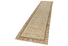 3x13 Beige and Dark Brown Turkish Oushak Runner