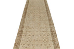 3x13 Beige and Dark Brown Turkish Oushak Runner