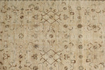 3x13 Beige and Dark Brown Turkish Oushak Runner