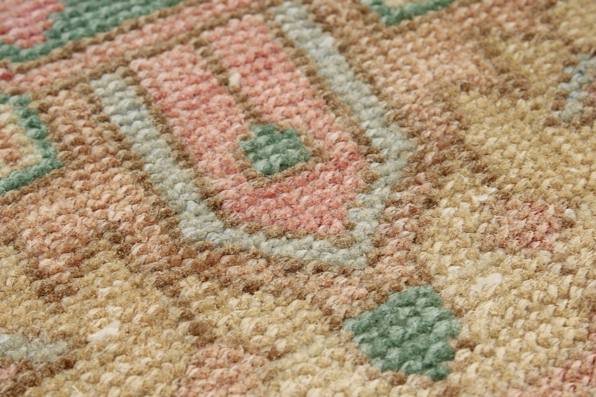 3x13 Pink and Beige Turkish Persian Runner