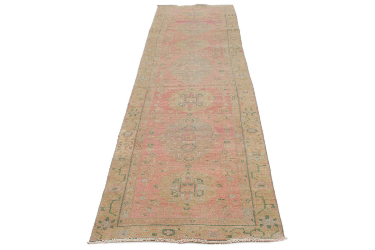 3x13 Pink and Beige Turkish Persian Runner