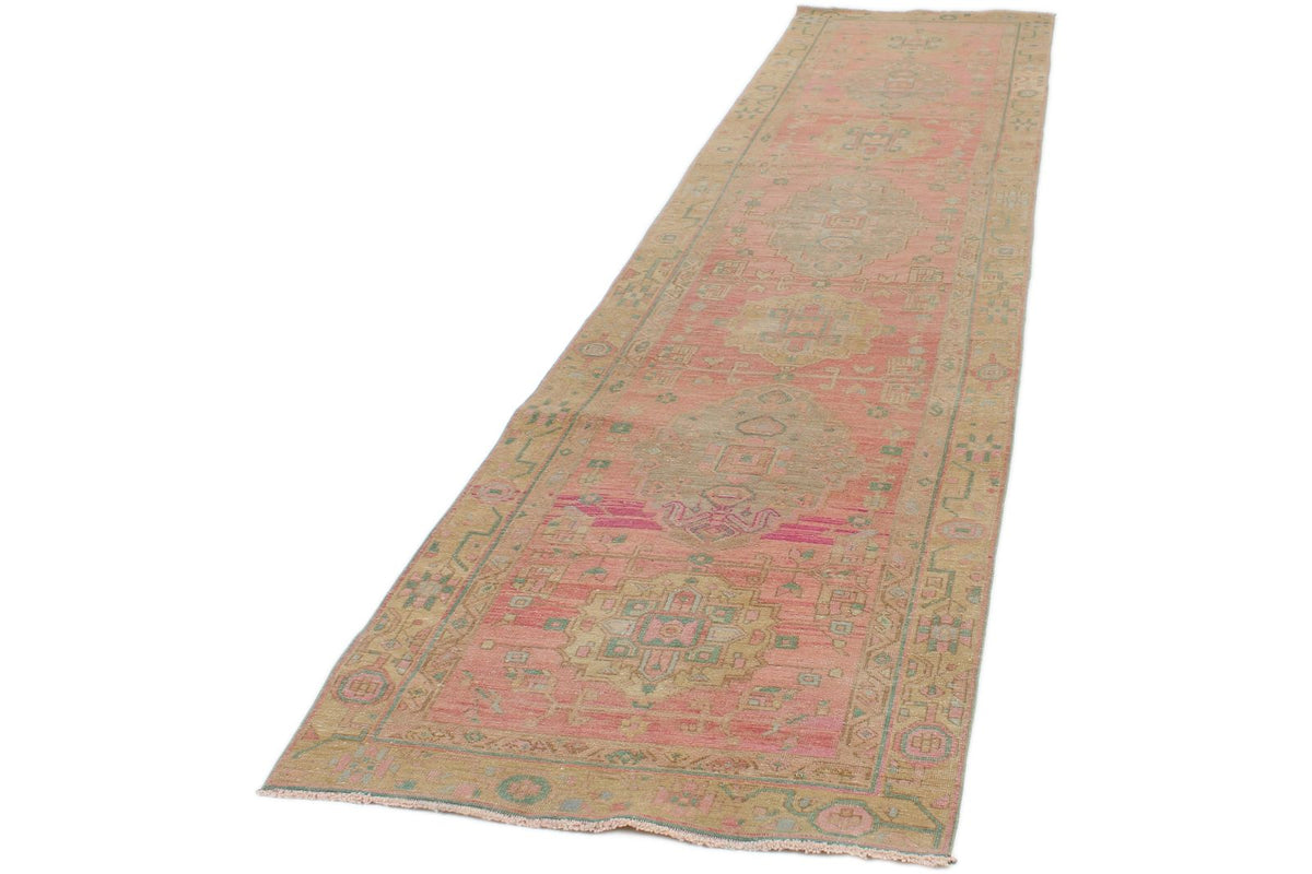 3x13 Pink and Beige Turkish Persian Runner