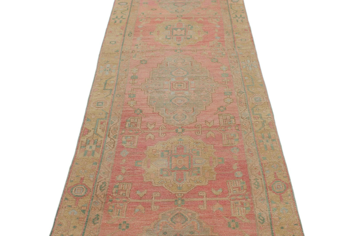 3x13 Pink and Beige Turkish Persian Runner