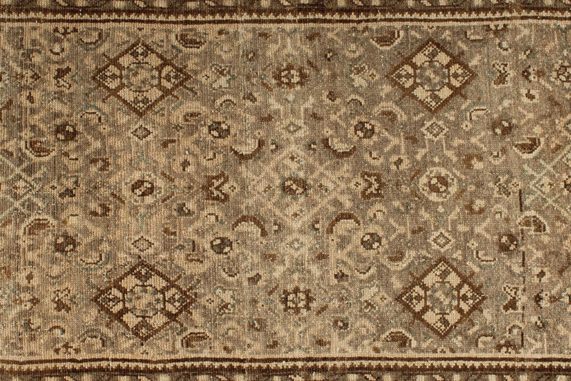 3x13 Light Brown and Light Camel Turkish Oushak Runner