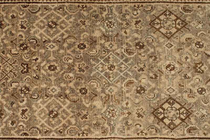 3x13 Light Brown and Light Camel Turkish Oushak Runner