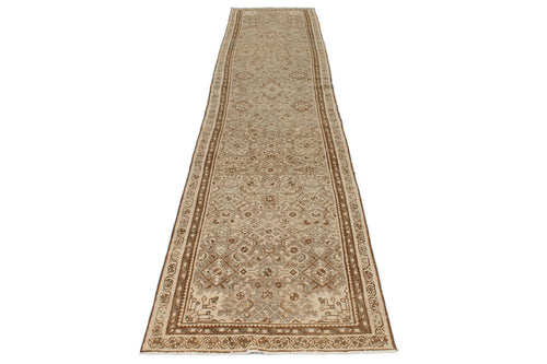 3x13 Light Brown and Light Camel Turkish Oushak Runner