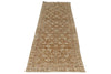 3x9 Light Brown and Beige Turkish Oushak Runner