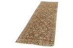 3x9 Light Brown and Beige Turkish Oushak Runner