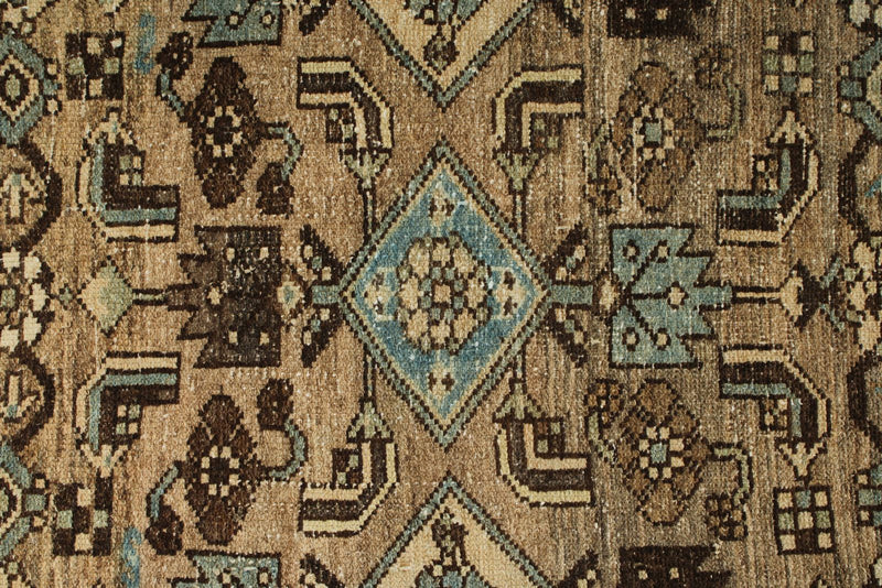 4x17 Light Brown and Beige Turkish Oushak Runner