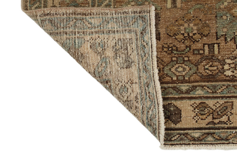 4x17 Light Brown and Beige Turkish Oushak Runner