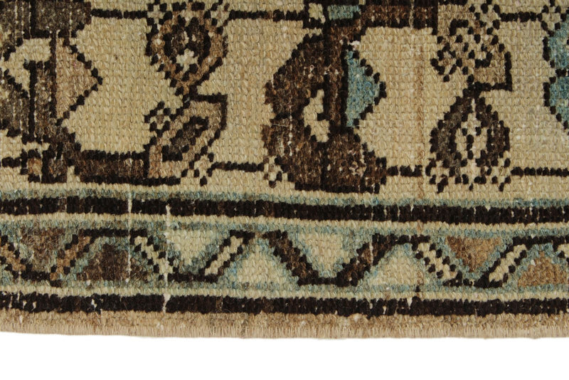 4x17 Light Brown and Beige Turkish Oushak Runner