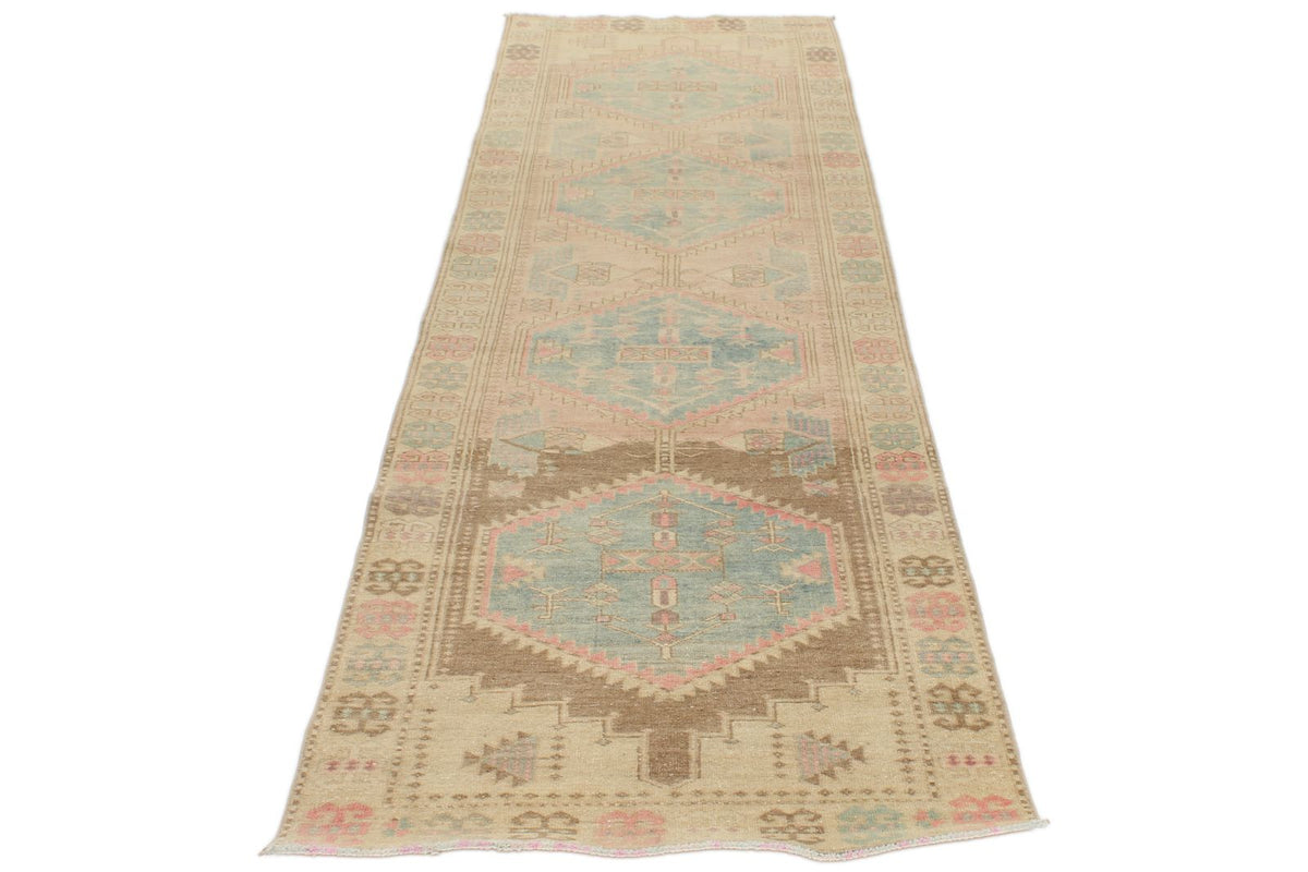 3x11 Pink and Beige Turkish Persian Runner