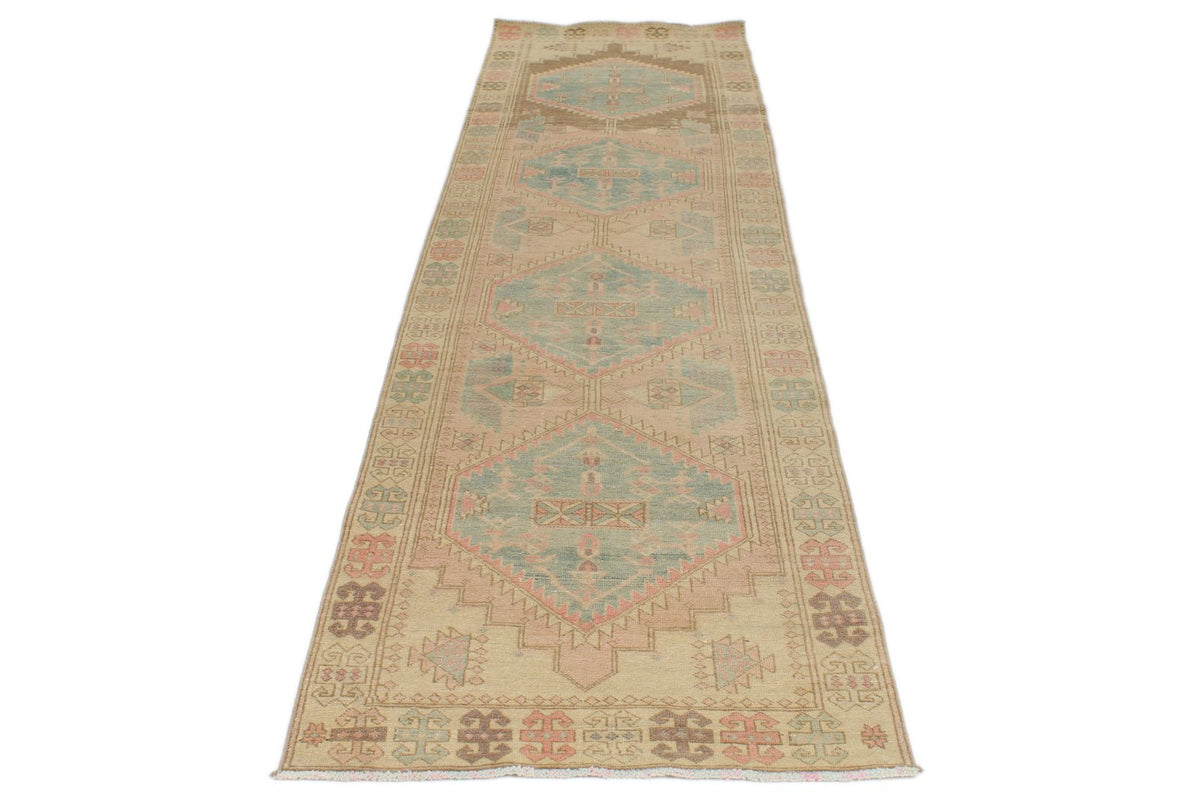 3x11 Pink and Beige Turkish Persian Runner