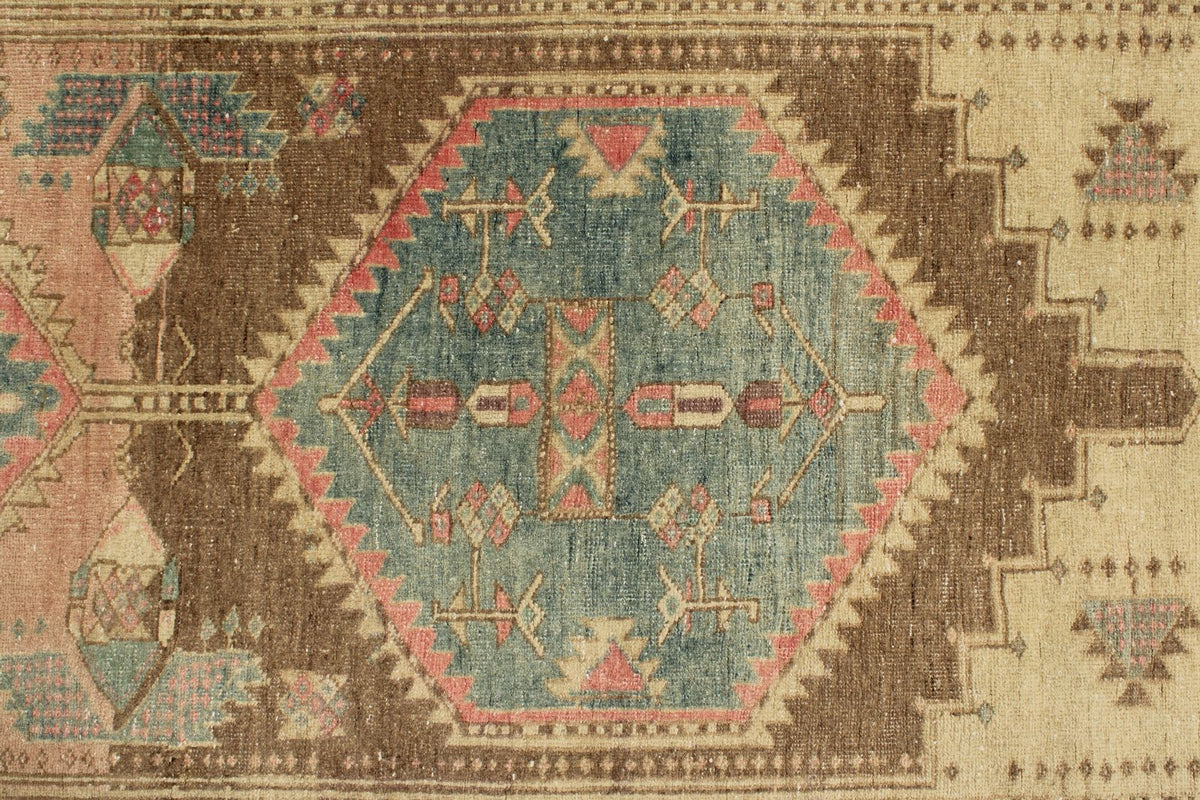 3x11 Pink and Beige Turkish Persian Runner