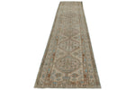 3x13 Light Brown and Multicolor Turkish Oushak Runner