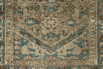 3x12 Light Brown and Light Blue Turkish Oushak Runner