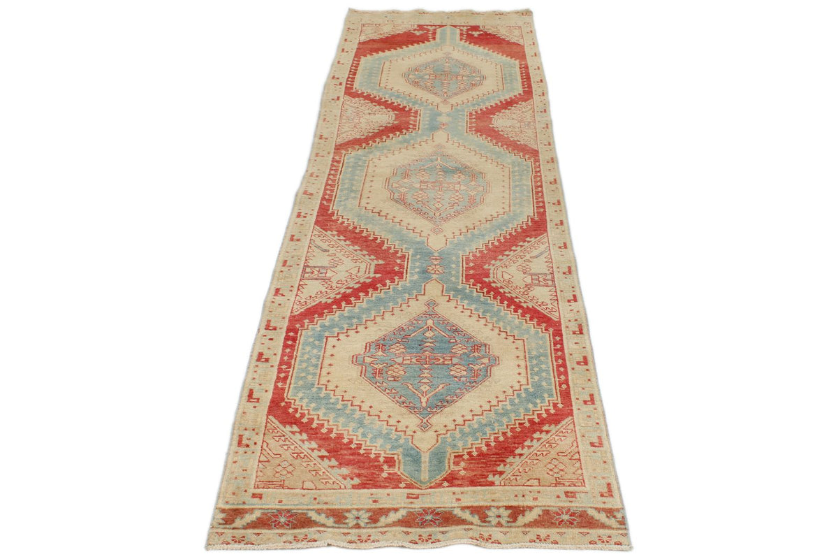 3x11 Rust and Ivory Persian Runner