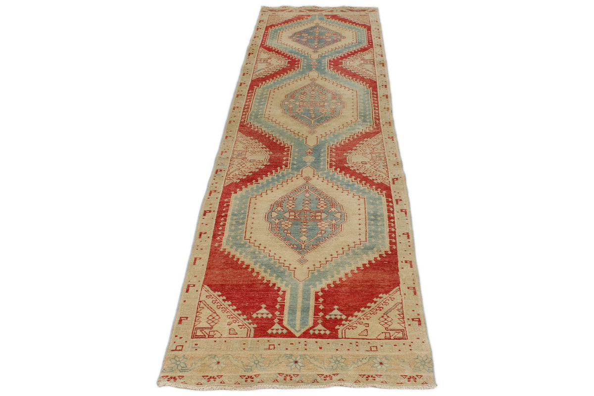 3x11 Rust and Ivory Persian Runner
