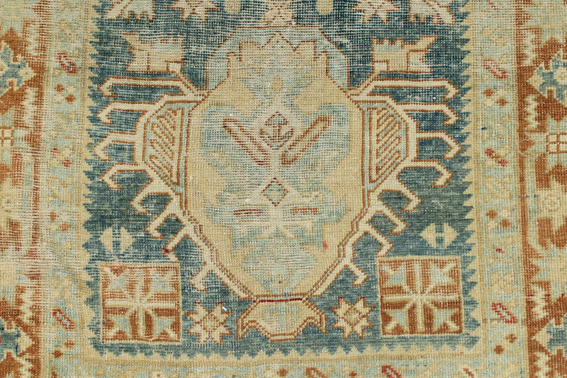 3x15 Blue and Rust Turkish Persian Runner