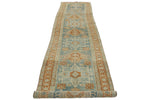 3x15 Blue and Rust Turkish Persian Runner