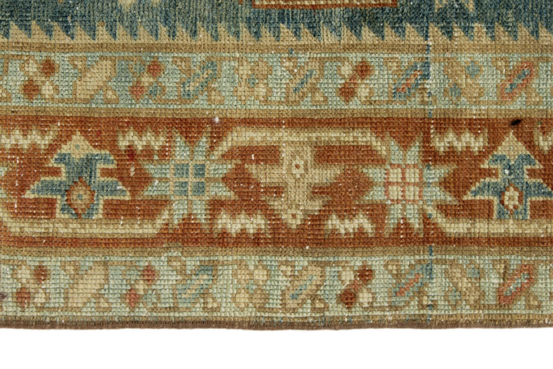 3x15 Blue and Rust Turkish Persian Runner