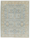 9x12 Light Blue and Beige Turkish Traditional Rug