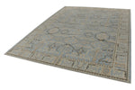 9x12 Light Blue and Beige Turkish Traditional Rug