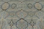 9x12 Light Blue and Beige Turkish Traditional Rug