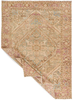 8x11 Ivory and Brown Turkish Oushak Rug