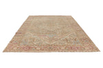 8x11 Ivory and Brown Turkish Oushak Rug