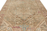 8x11 Ivory and Brown Turkish Oushak Rug